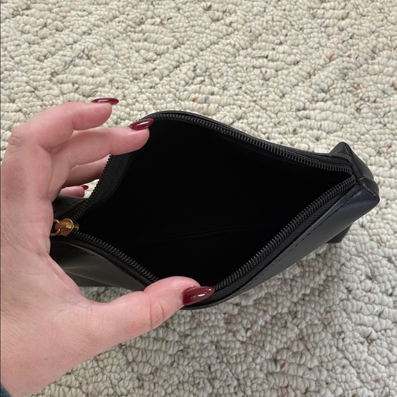 BirdinBag Minimalist Black PU Cosmetics Travel Pouch Bag with Gold Zipper - Picture 4 of 7